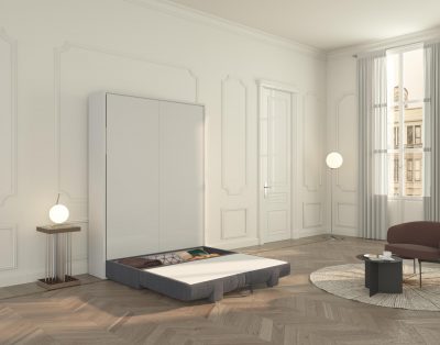 en.casa] Divano Letto Estensibile Letto a Scomparsa 1 Piazza e Mezza 120 x  186 cm Letto per Ospiti con 2 Cuscini Schienali Posti di Seduta per 2  Persone Sofa Imbottita - Marrone 