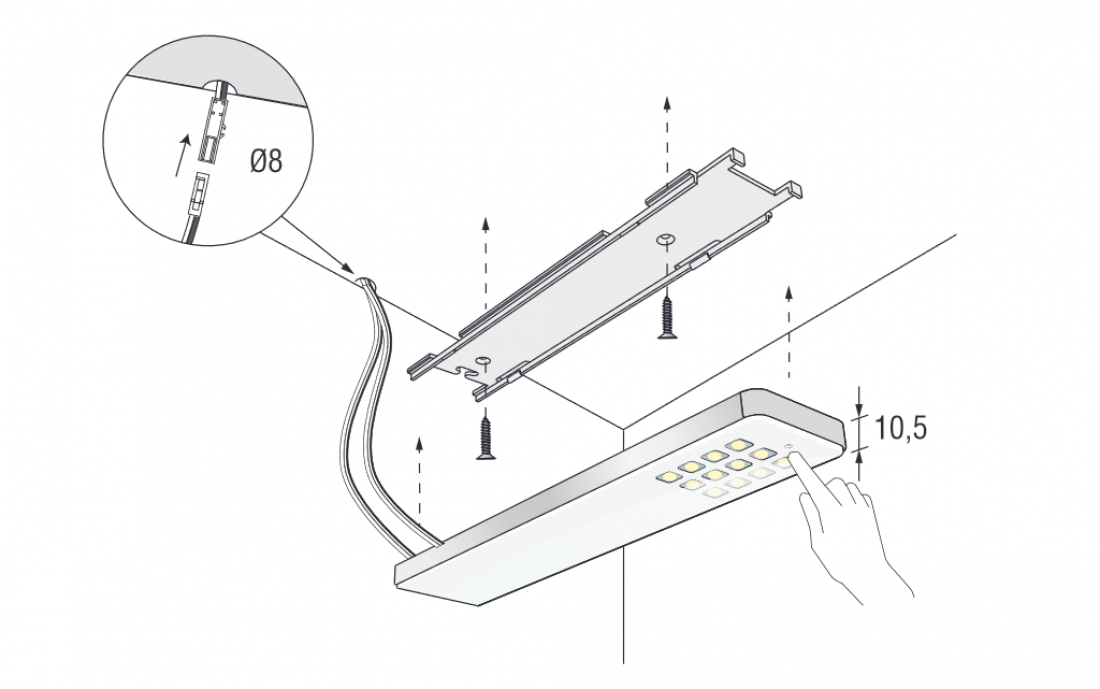 LED Dot - Coppia luci led interne per letti a scomparsa Piuma, Velo, Cielo